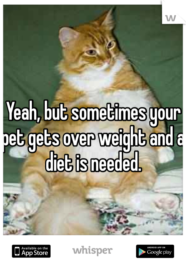 Yeah, but sometimes your pet gets over weight and a diet is needed. 