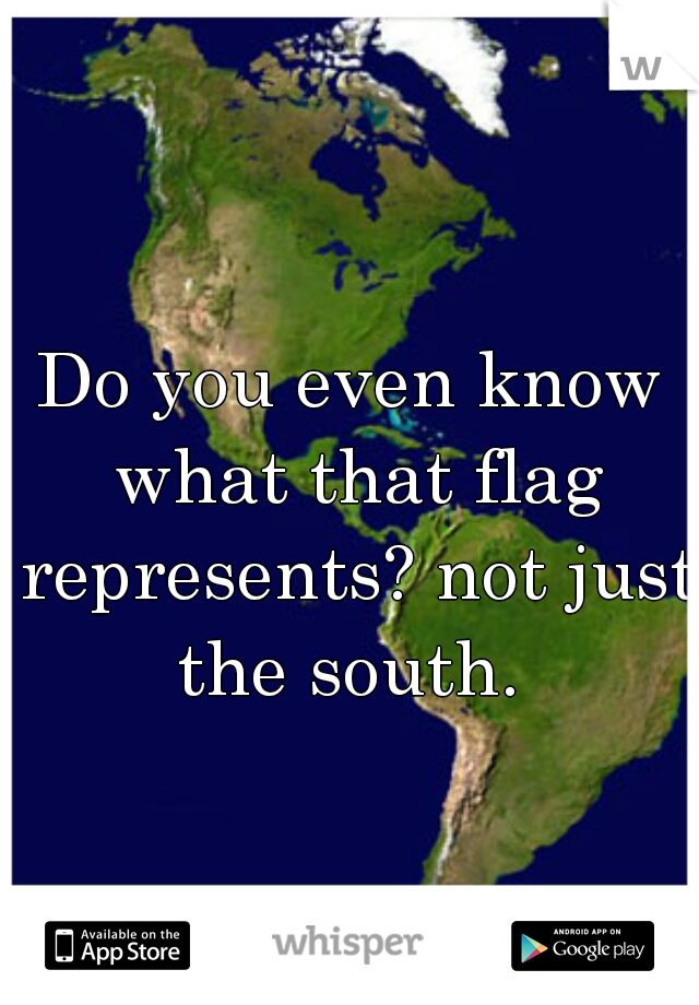 Do you even know what that flag represents? not just the south. 
