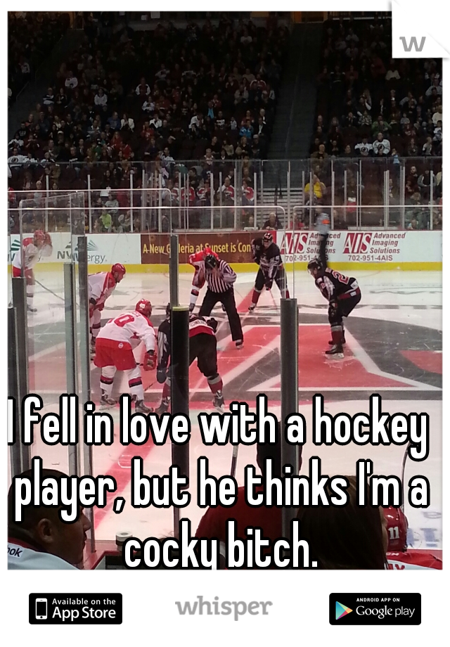 I fell in love with a hockey player, but he thinks I'm a cocky bitch.