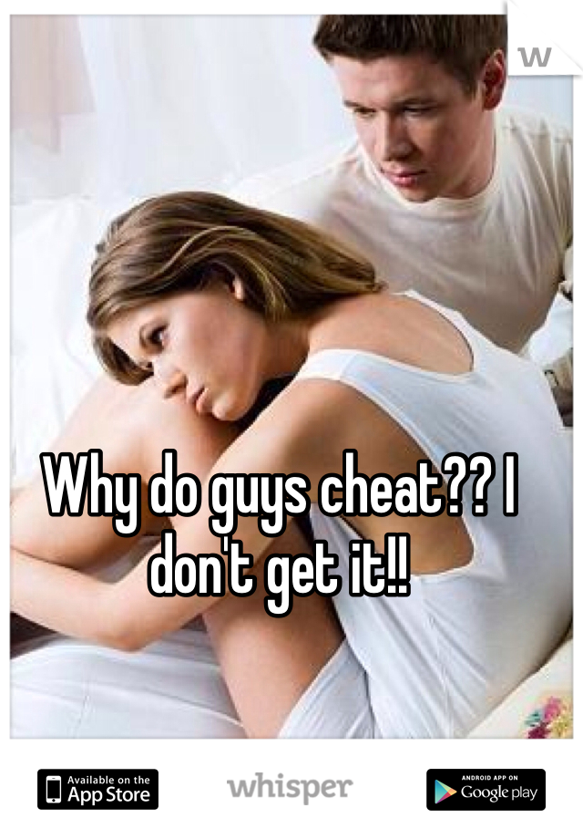 Why do guys cheat?? I don't get it!!