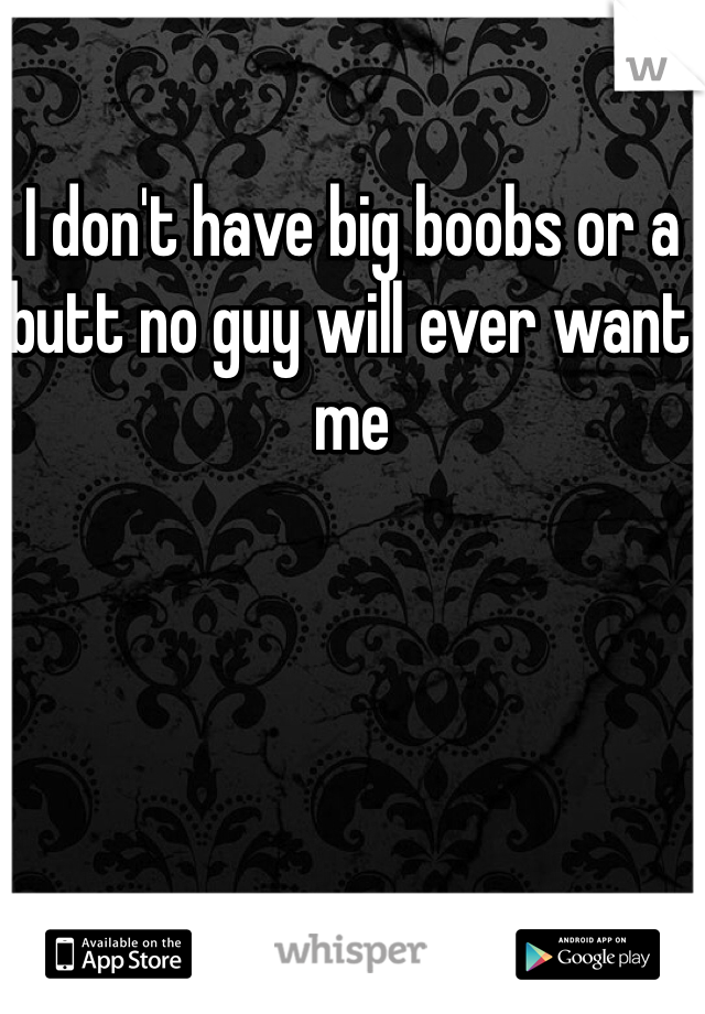 I don't have big boobs or a butt no guy will ever want me