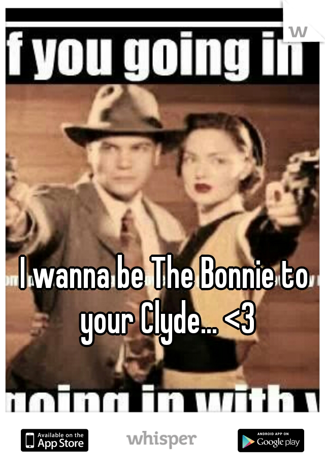 I wanna be The Bonnie to your Clyde... <3
