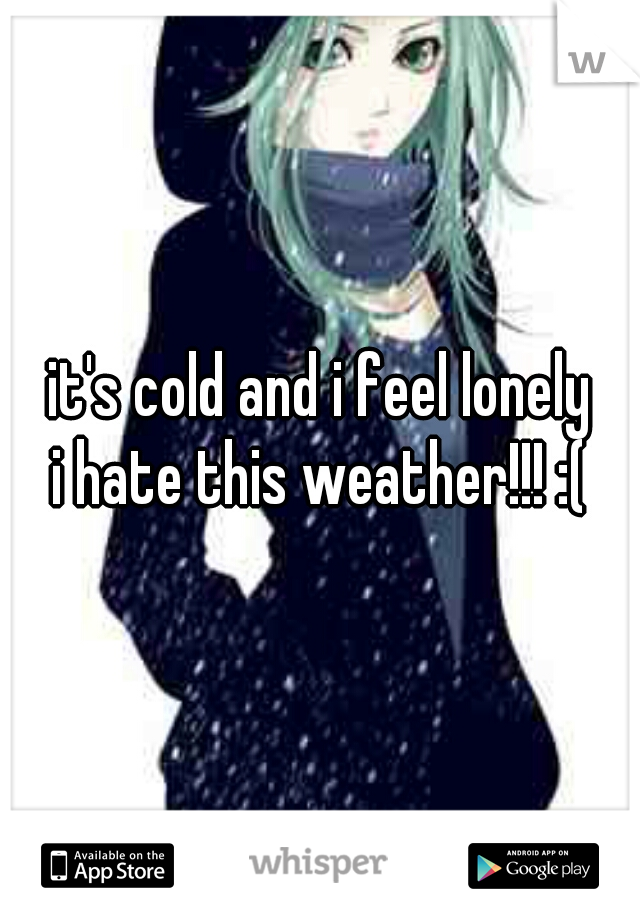 it's cold and i feel lonely
i hate this weather!!! :(