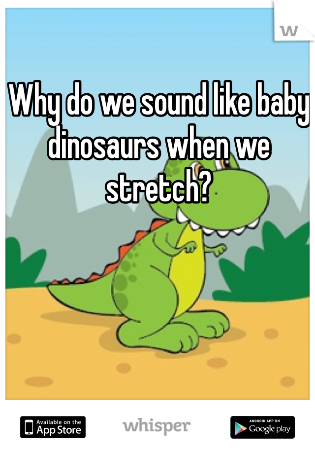 Why do we sound like baby dinosaurs when we stretch?