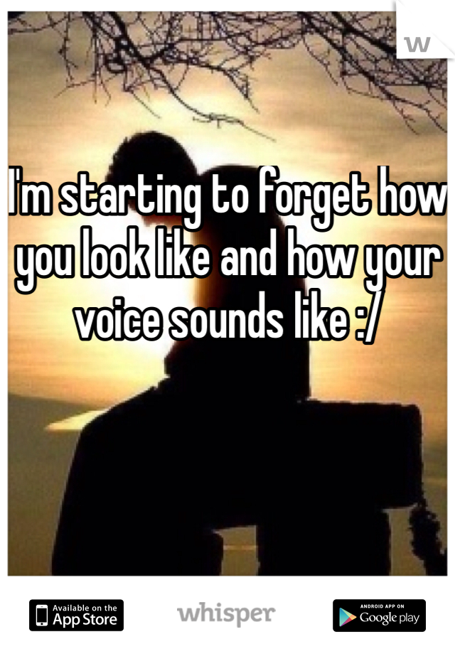I'm starting to forget how you look like and how your voice sounds like :/
