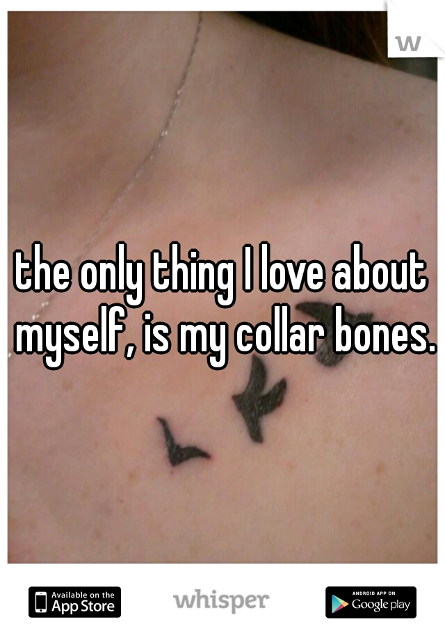 the only thing I love about myself, is my collar bones.