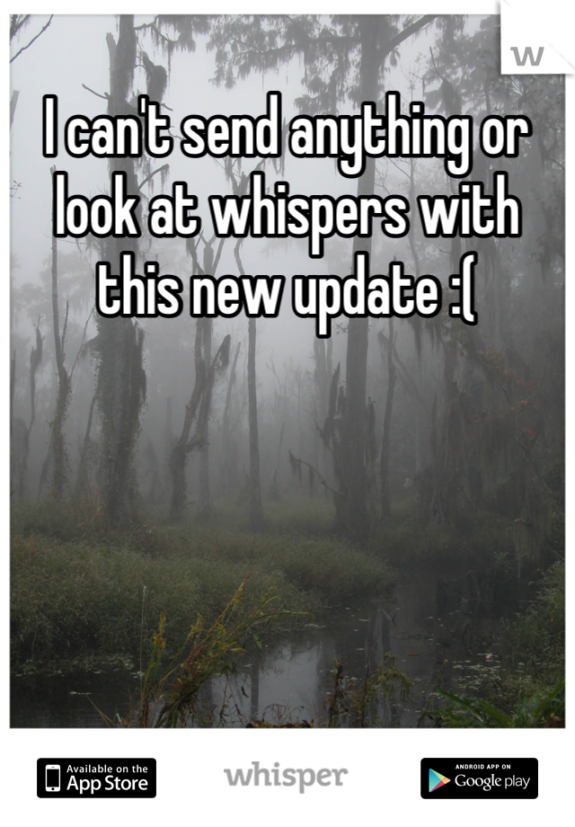 I can't send anything or look at whispers with this new update :(