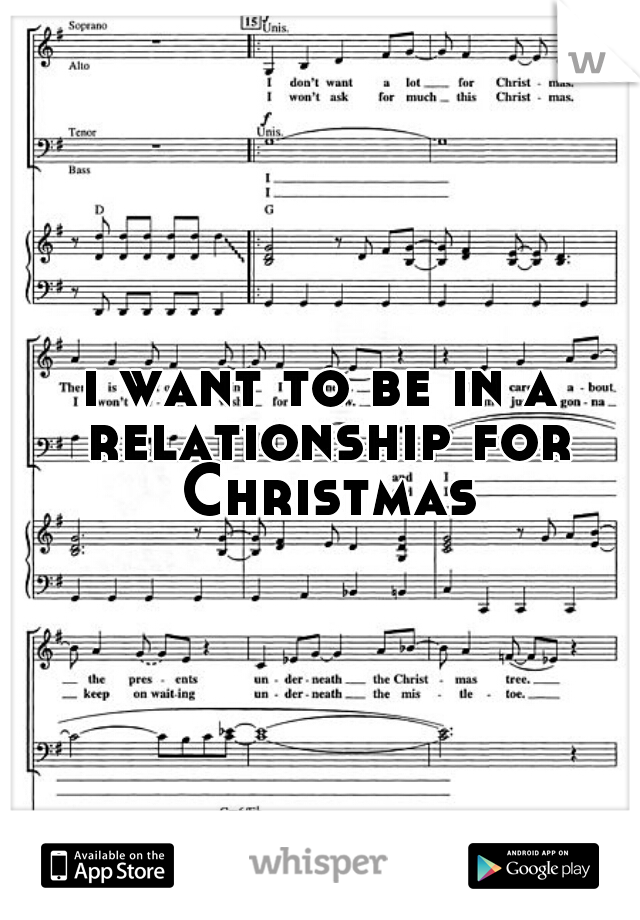 i want to be in a relationship for Christmas