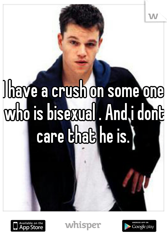 I have a crush on some one who is bisexual . And i dont care that he is. 