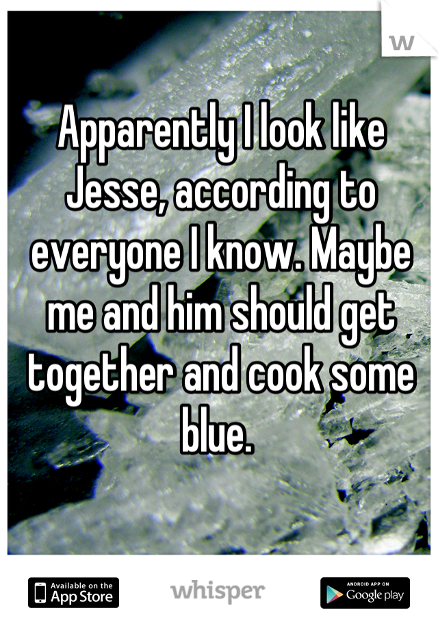 Apparently I look like Jesse, according to everyone I know. Maybe me and him should get together and cook some blue. 