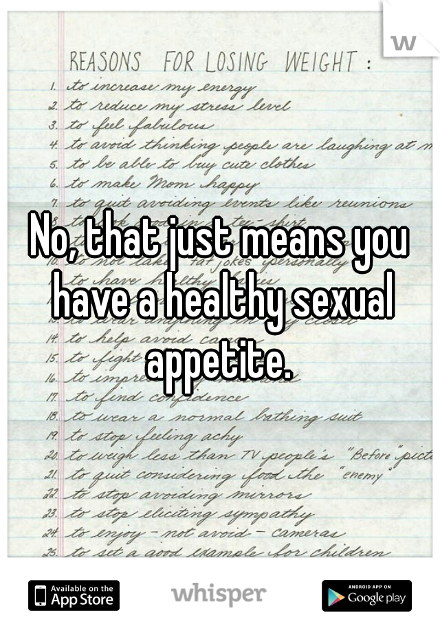 No, that just means you have a healthy sexual appetite. 