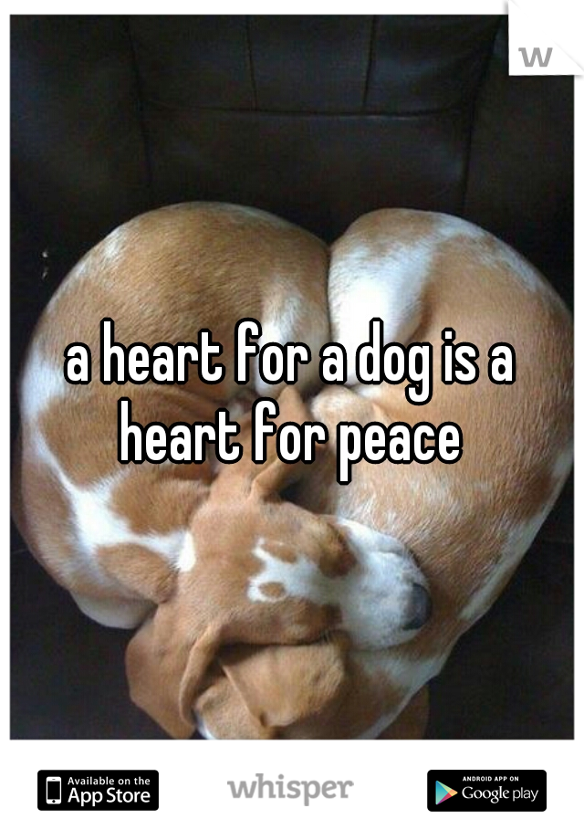 a heart for a dog is a heart for peace 