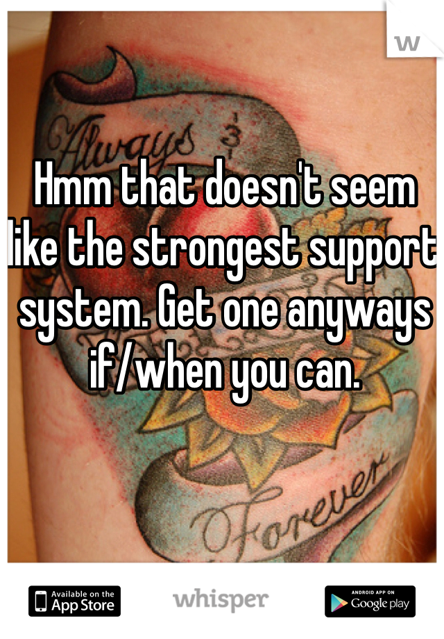 Hmm that doesn't seem like the strongest support system. Get one anyways if/when you can.