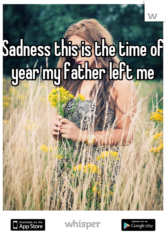 Sadness this is the time of year my father left me