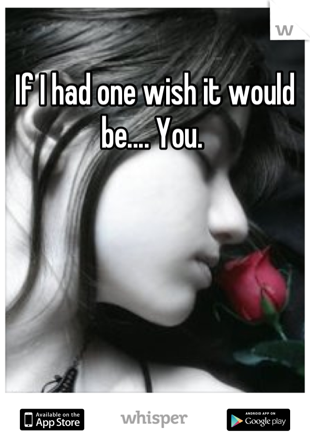 If I had one wish it would be.... You. 