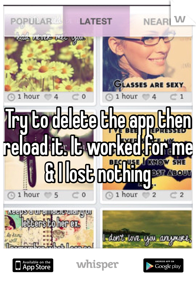 Try to delete the app then reload it. It worked for me & I lost nothing