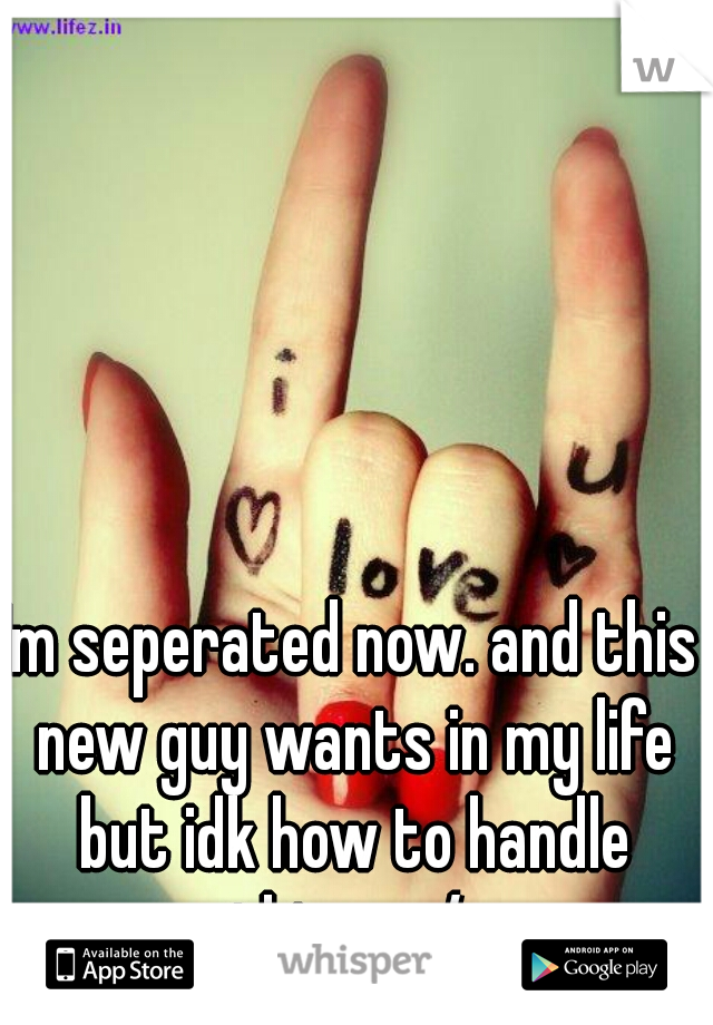 Im seperated now. and this new guy wants in my life but idk how to handle things. :/ 