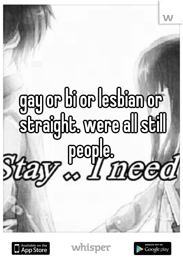 gay or bi or lesbian or straight. were all still people. 