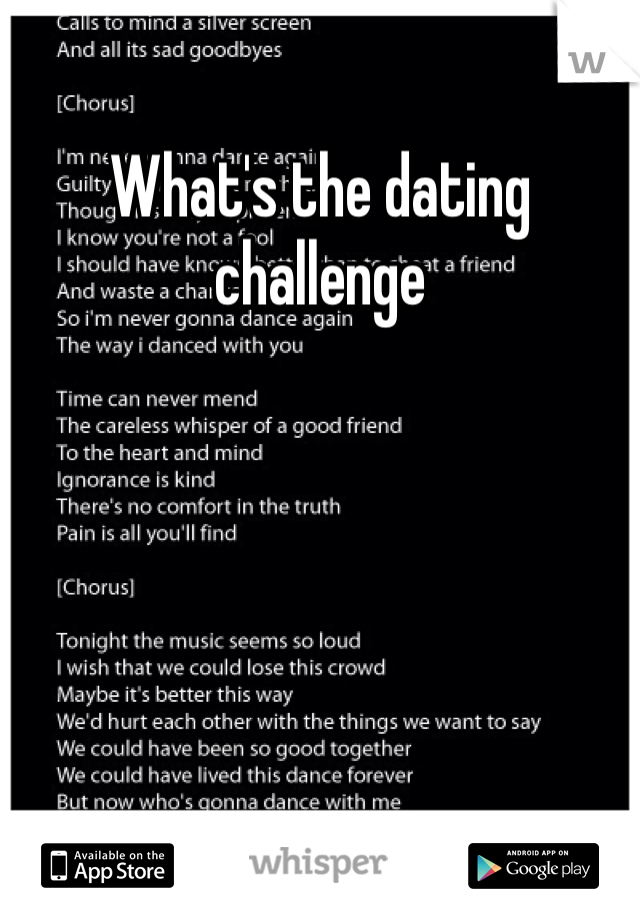 What's the dating challenge 