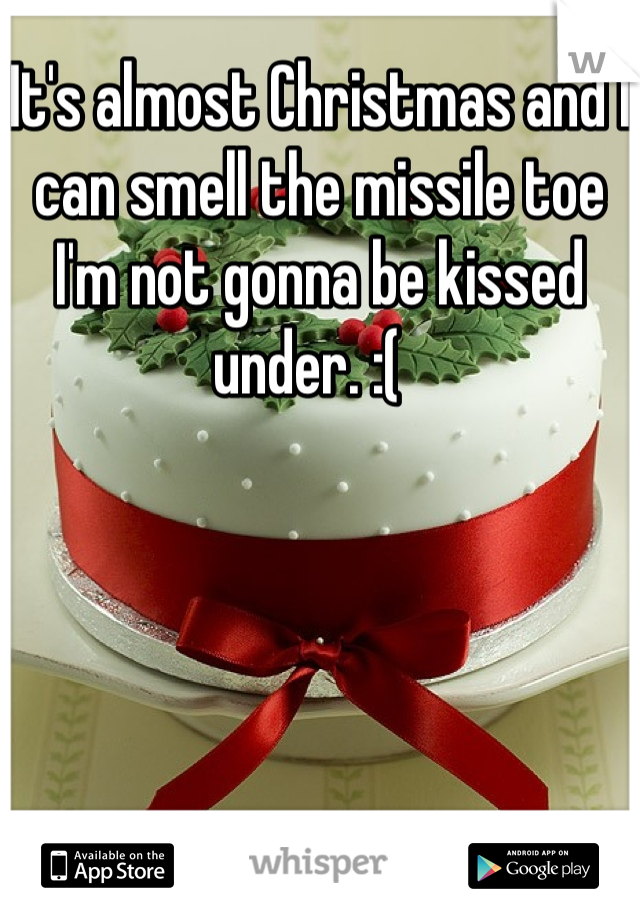 It's almost Christmas and I can smell the missile toe I'm not gonna be kissed under. :(  