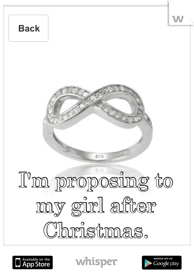 I'm proposing to my girl after Christmas. 