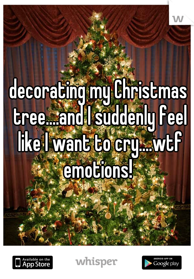 decorating my Christmas tree....and I suddenly feel like I want to cry....wtf emotions! 