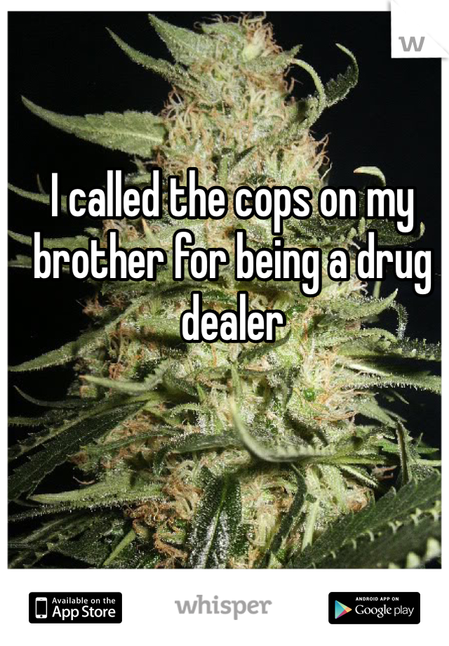 I called the cops on my brother for being a drug dealer 