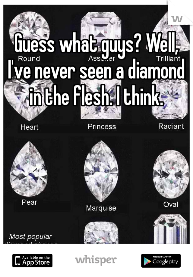 Guess what guys? Well, I've never seen a diamond in the flesh. I think.