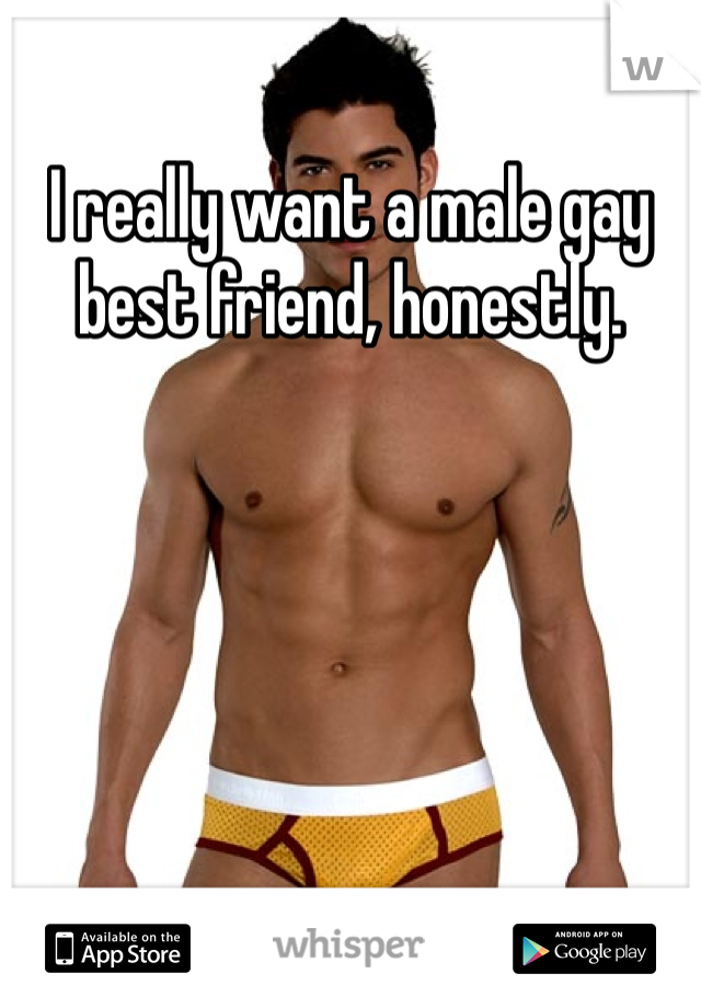 I really want a male gay best friend, honestly. 