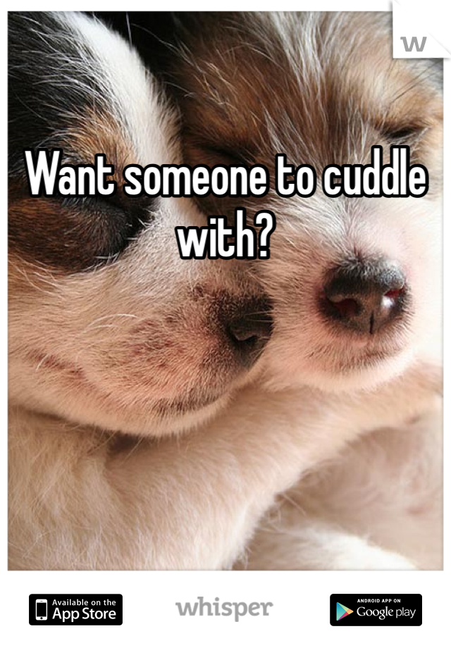 Want someone to cuddle with?