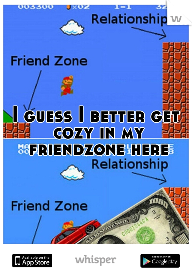 I guess I better get cozy in my friendzone here