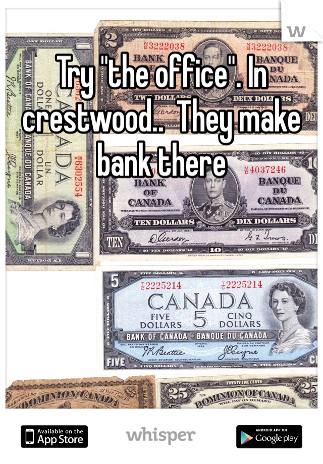 Try "the office". In crestwood..  They make bank there
