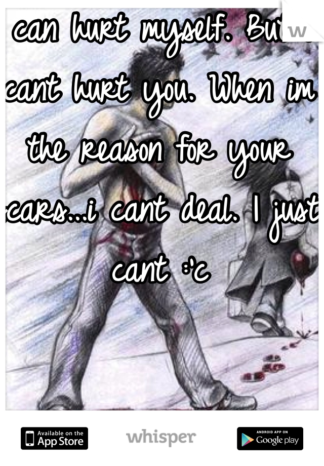 I can hurt myself. But i cant hurt you. When im the reason for your scars...i cant deal. I just cant :'c 