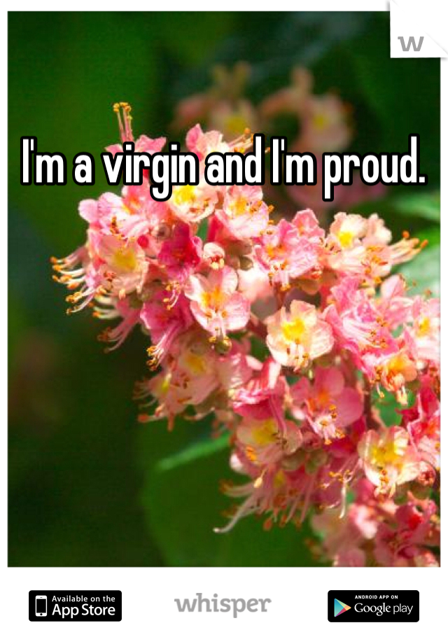 I'm a virgin and I'm proud.