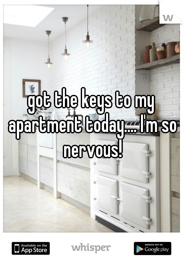 got the keys to my apartment today.... I'm so nervous!