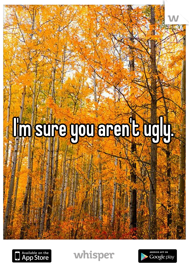 I'm sure you aren't ugly.