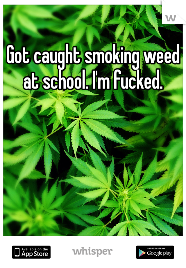 Got caught smoking weed at school. I'm fucked. 
