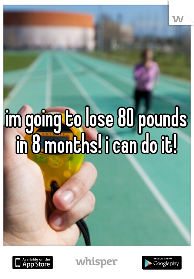 im going to lose 80 pounds in 8 months! i can do it! 