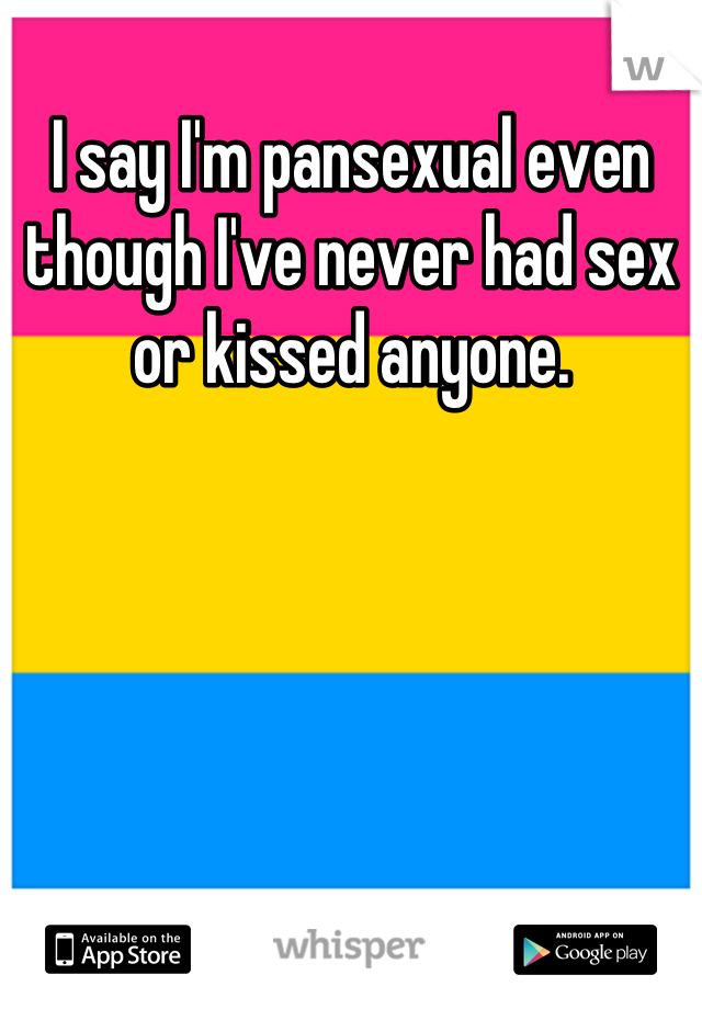 I say I'm pansexual even though I've never had sex or kissed anyone.