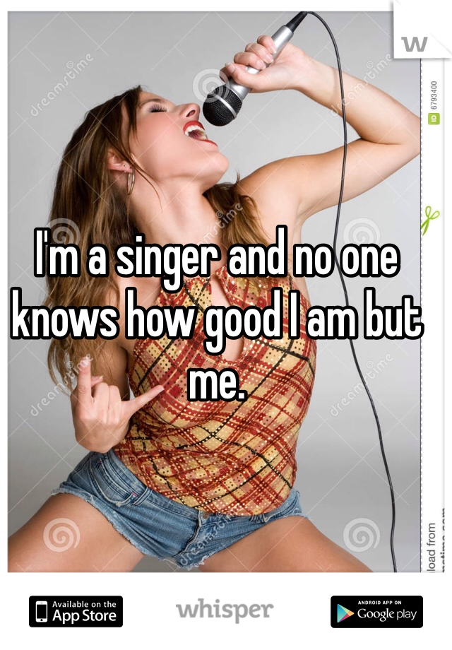 I'm a singer and no one knows how good I am but me.