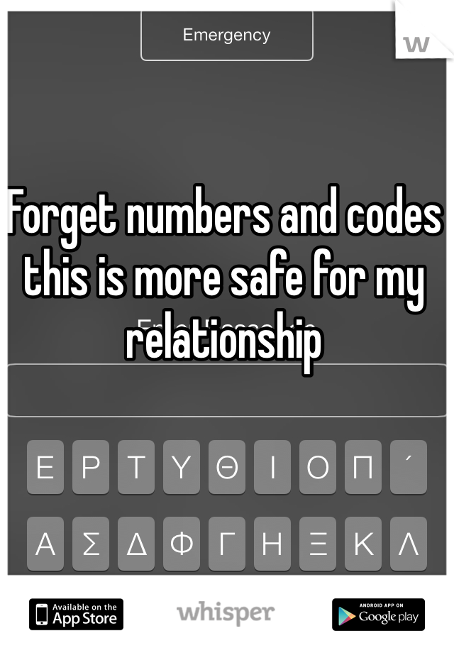 Forget numbers and codes this is more safe for my relationship 