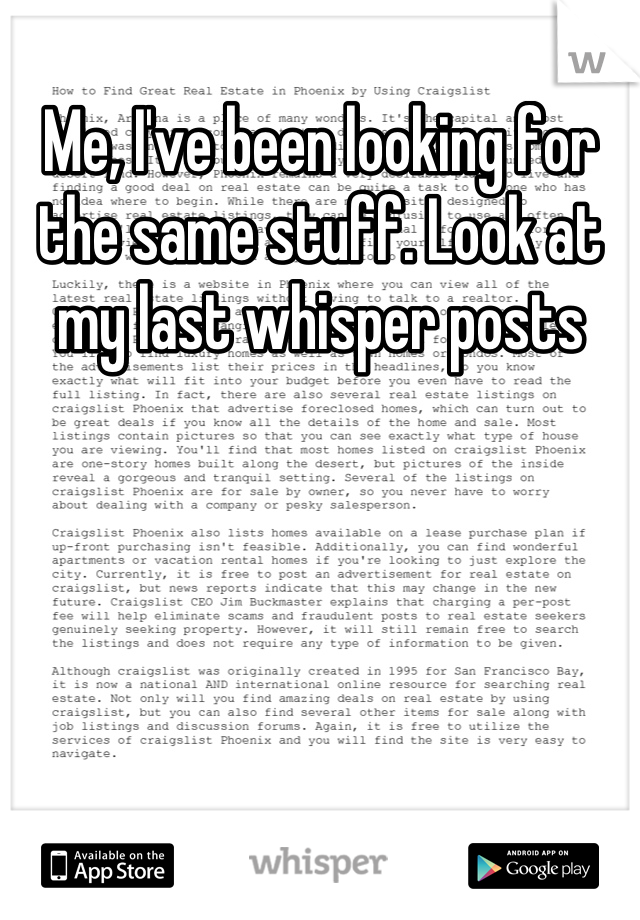 Me, I've been looking for the same stuff. Look at my last whisper posts