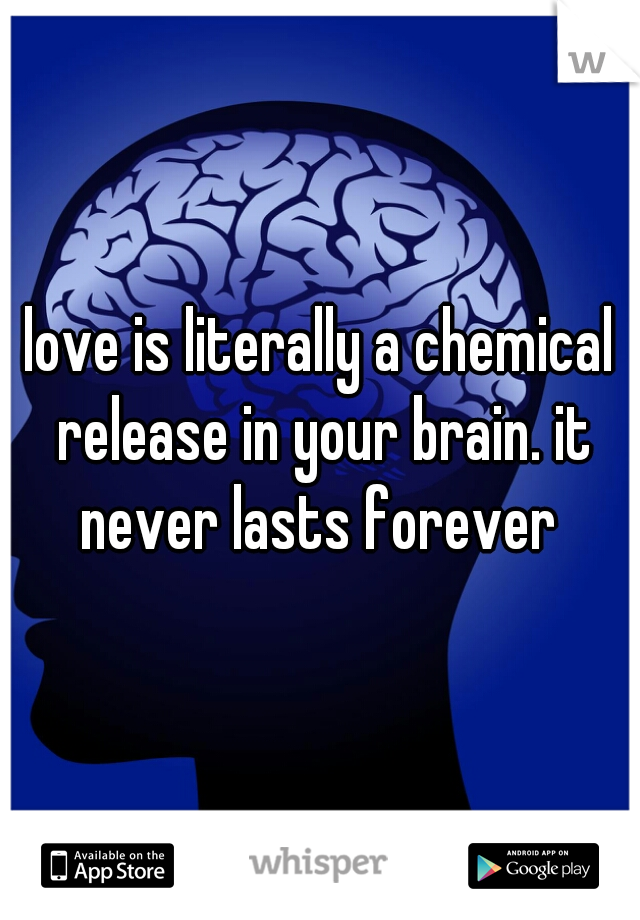 love is literally a chemical release in your brain. it never lasts forever 