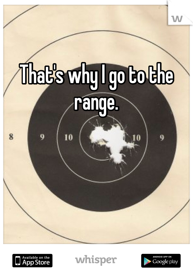 That's why I go to the range. 