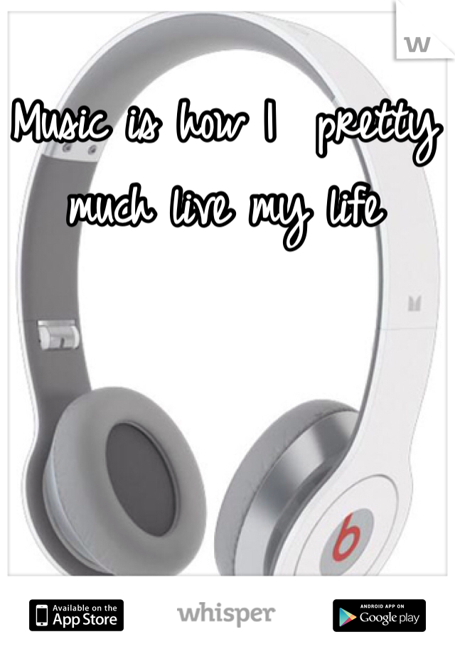 Music is how I  pretty much live my life 