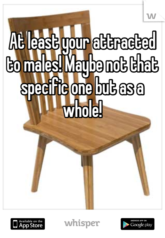 At least your attracted to males! Maybe not that specific one but as a whole!