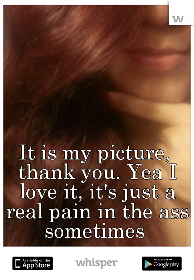 It is my picture, thank you. Yea I love it, it's just a real pain in the ass sometimes 
