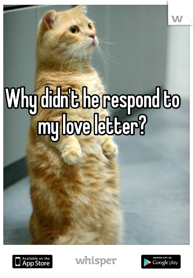 Why didn't he respond to my love letter?