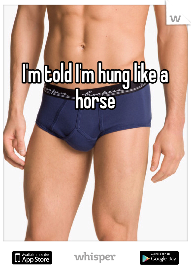 I'm told I'm hung like a horse