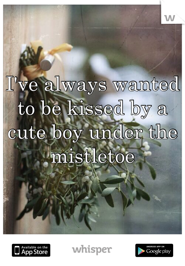 I've always wanted to be kissed by a cute boy under the mistletoe